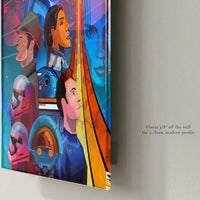 Galactic starcruiser artwork print acrylic finish and artwork hung, floating, on a wall