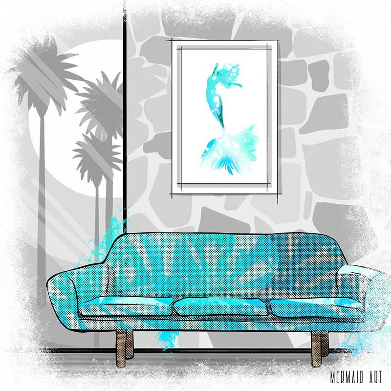 Enchanting mermaid art collection, blending vivid colors and intricate details, capturing the mystical beauty of these oceanic sirens.