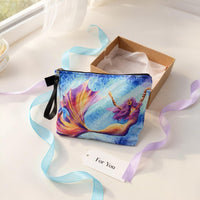 mermaid makeup bag displayed with ribbon and gift box