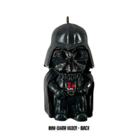 Black Mini Darth Vader holiday ornament inspired by Star Wars, front view.