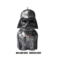 Distressed silver Mini Darth Vader ornament with hand-painted details for Star Wars fans.