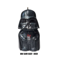 Green Mini Darth Vader holiday ornament with metallic finish, inspired by Star Wars.