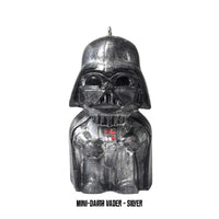 Silver Mini Darth Vader holiday ornament featuring hand-painted Star Wars details.
