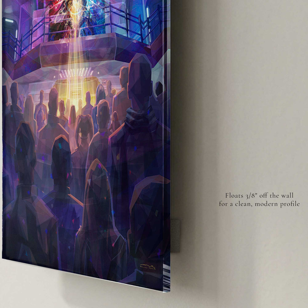 A Moment of Many Paths acrylic print floating 3/8 inch off the wall