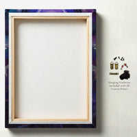Back of A Moment of Many Paths gallery-wrapped canvas with hanging hardware