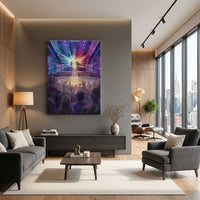 A Moment of Many Paths art print displayed in a contemporary living room