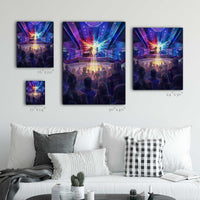 A Moment of Many Paths shown in multiple portrait print sizes