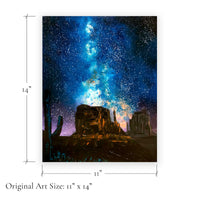 Monument Beneath the Stars original art size 11 x 14 inches