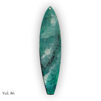 one of a kind surfboard ornament vol 86 with seafoam green hues and distressed finish