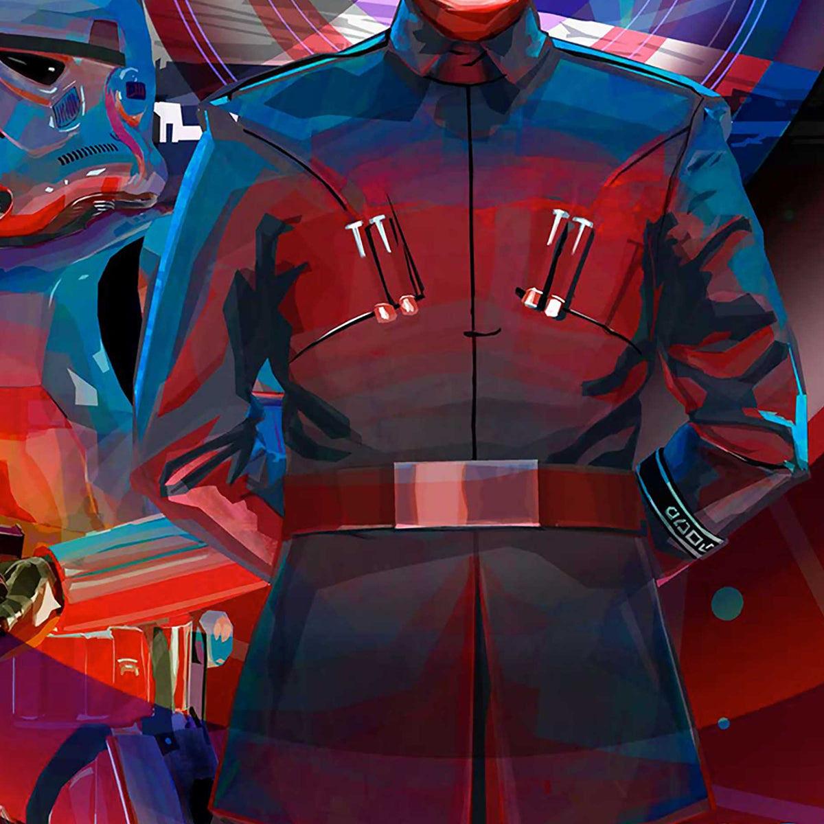 Detail of Lieutenant Croy First Order officer from Order Above All Starcruiser artwork