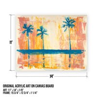 dimensions of original acrylic palm tree painting