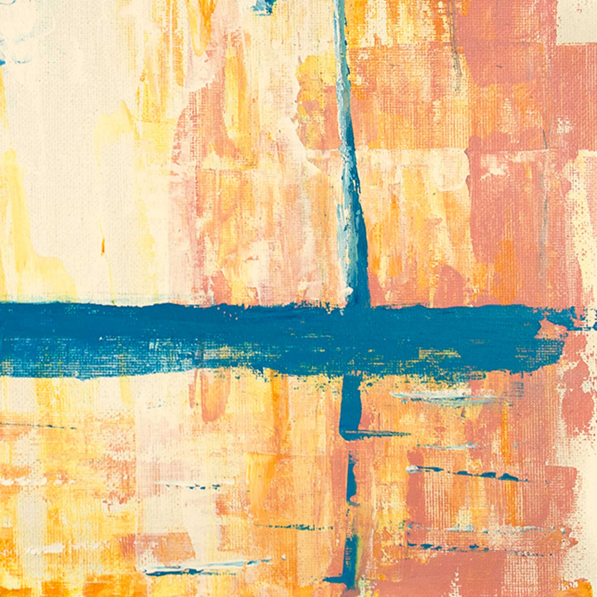 abstract palm tree palette-knife stroke detail in acrylic painting
