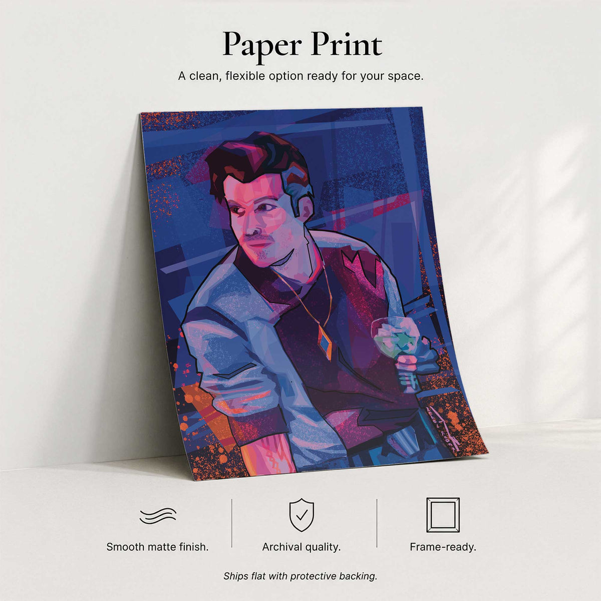 Rogue Vibes 5x7 archival paper print featuring smooth matte finish and frame-ready presentation with retro sci-fi character artwork