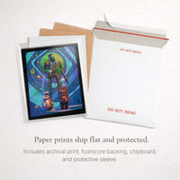 star wars droid squad art print packaged flat with protective sleeve chipboard and rigid mailer