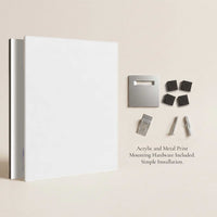 Mounting hardware included with acrylic and metal Star Wars wall art prints for clean floating installation