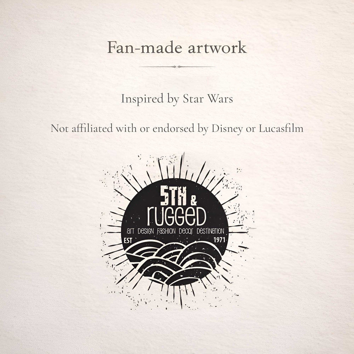 fan-made artwork disclaimer inspired by star wars not affiliated with disney or lucasfilm