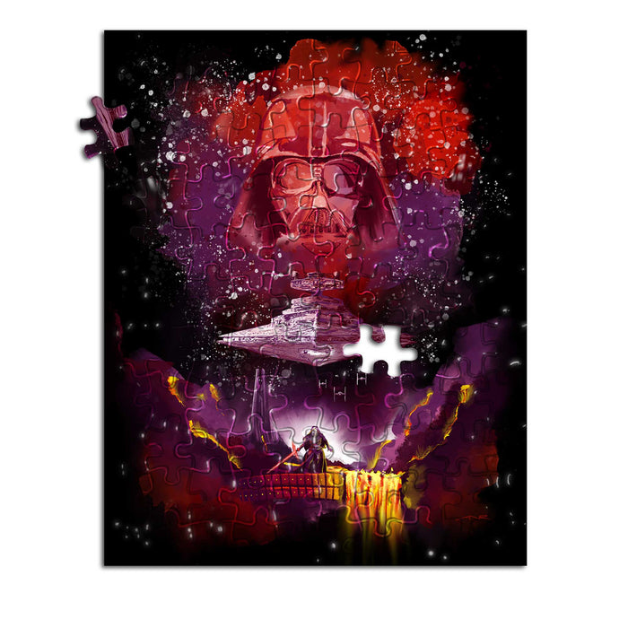 Star Wars legacy inspired art puzzle featuring a dramatic sci-fi illustration in deep red and purple tones