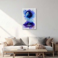 Star Wars watercolor art print displayed in a bright modern living room