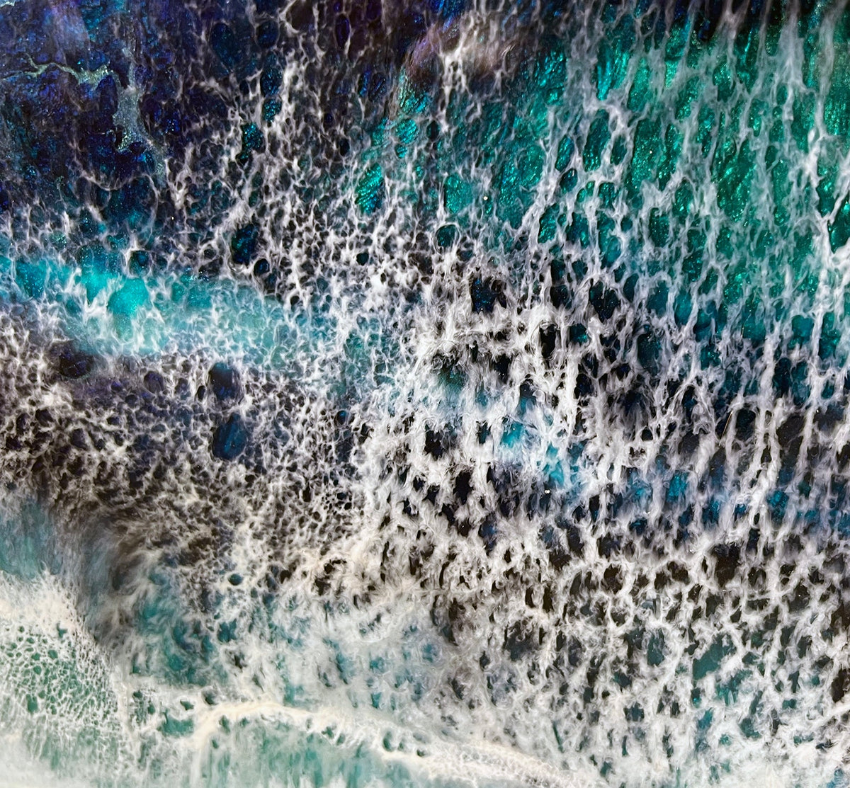 macro resin wave texture in coastal artwork