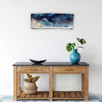 starfish shores resin art above console table