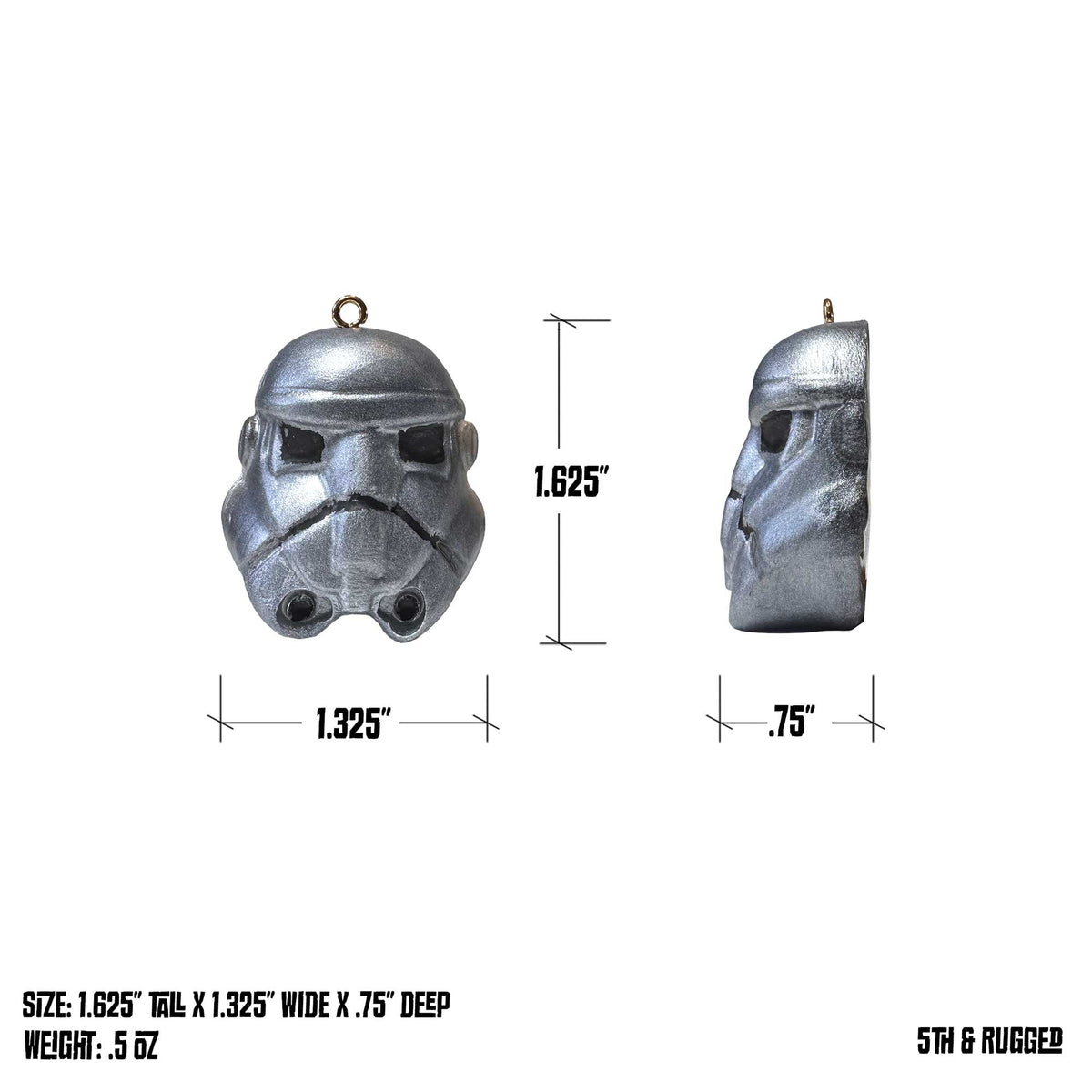 Stormtrooper helmet ornament size and measurements.