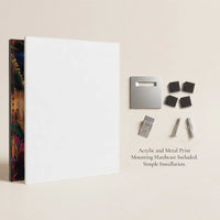 Rear mounting hardware and floating back system for The Great Lt. Croy acrylic and metal wall art prints