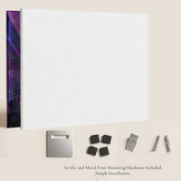 Acrylic and metal print mounting hardware included with The Light We Carry Still