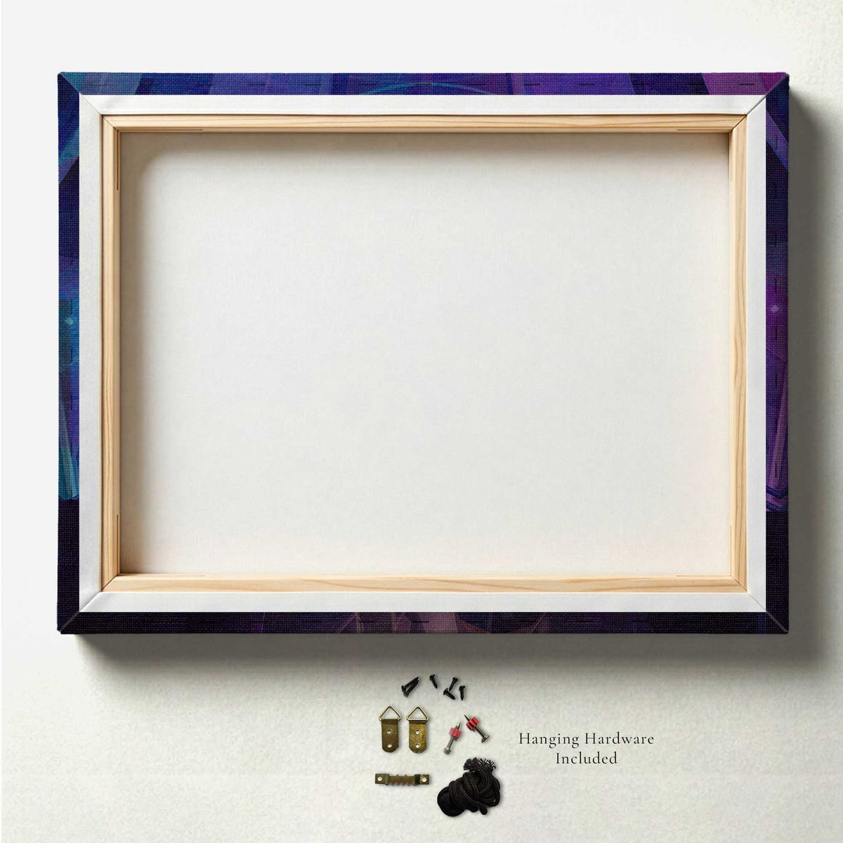 Back view of The Light We Carry Still gallery wrapped canvas with hanging hardware