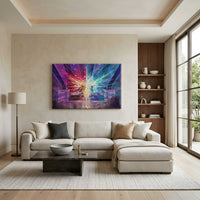 The Light We Carry Still landscape art print displayed in a warm modern living room