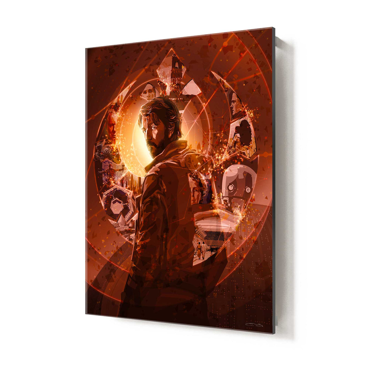 The Spark Cassian Andor fan art print on vibrant metal