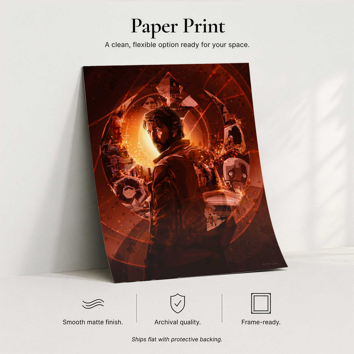 The Spark archival paper print showing smooth matte finish and frame-ready presentation