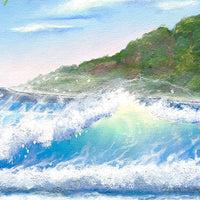 Close up detail of ocean wave texture on Treasure Quay canvas print