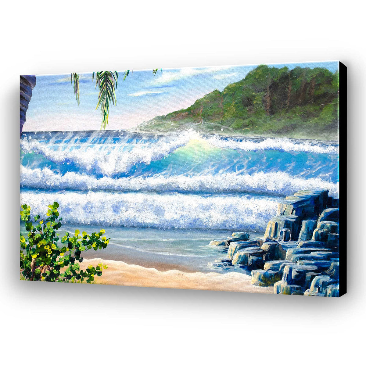 Treasure Quay coastal giclée canvas print ocean wave wall art