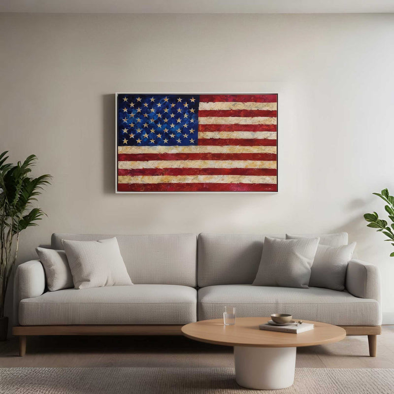 United, Vol. 2 — American Flag Acrylic Artwork in Floating Frame
