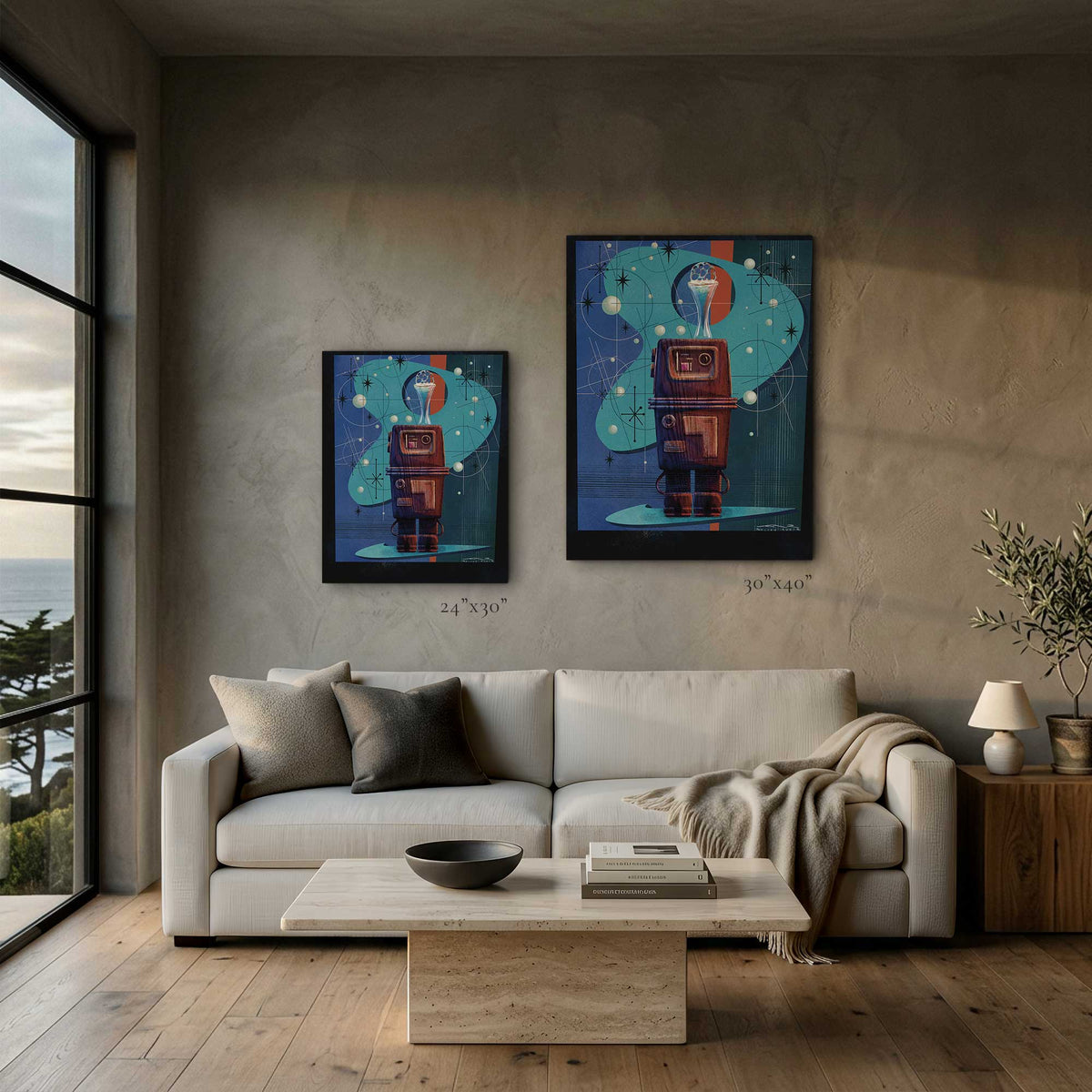 Vacation Protocol – Gonk | Mid-Century Modern Star Wars Droid Art Print