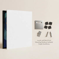 Rear mounting hardware and floating back system for Vacation Protocol – Squad Mode acrylic and metal wall art prints