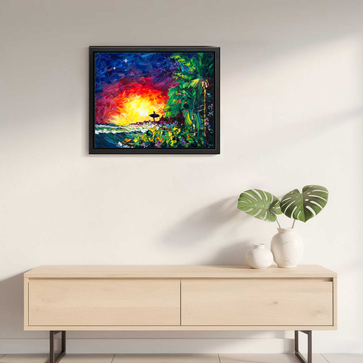 The Veiled Cove vol.1 – Original Palette Knife Surfer Girl Oil Painting