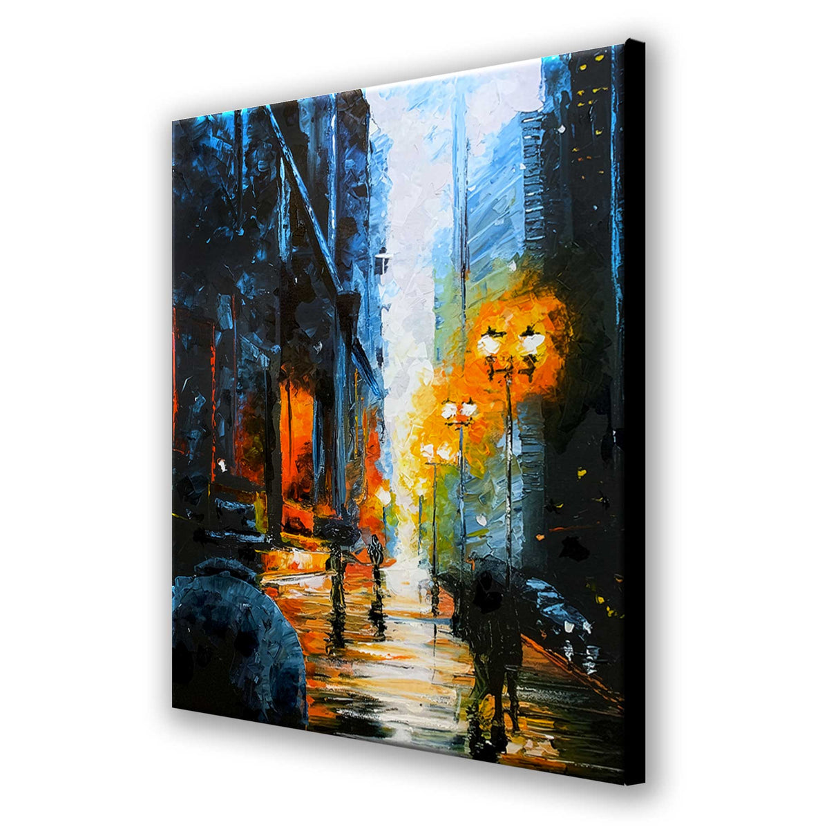 The Walking Man — Urban Winter Cityscape Canvas & Limited Edition Hand-Embellished Art Print