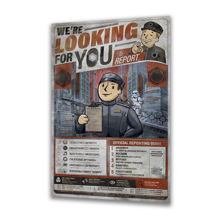 We’re Looking for You Lt. Croy Galactic Starcruiser art print on white background