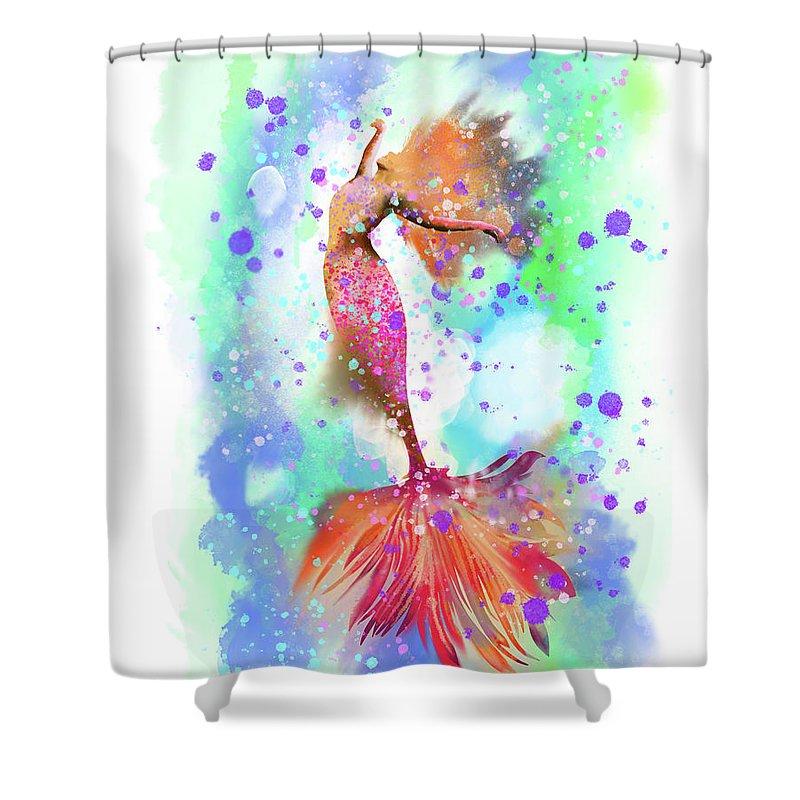 Golden Mermaid - Shower Curtain
