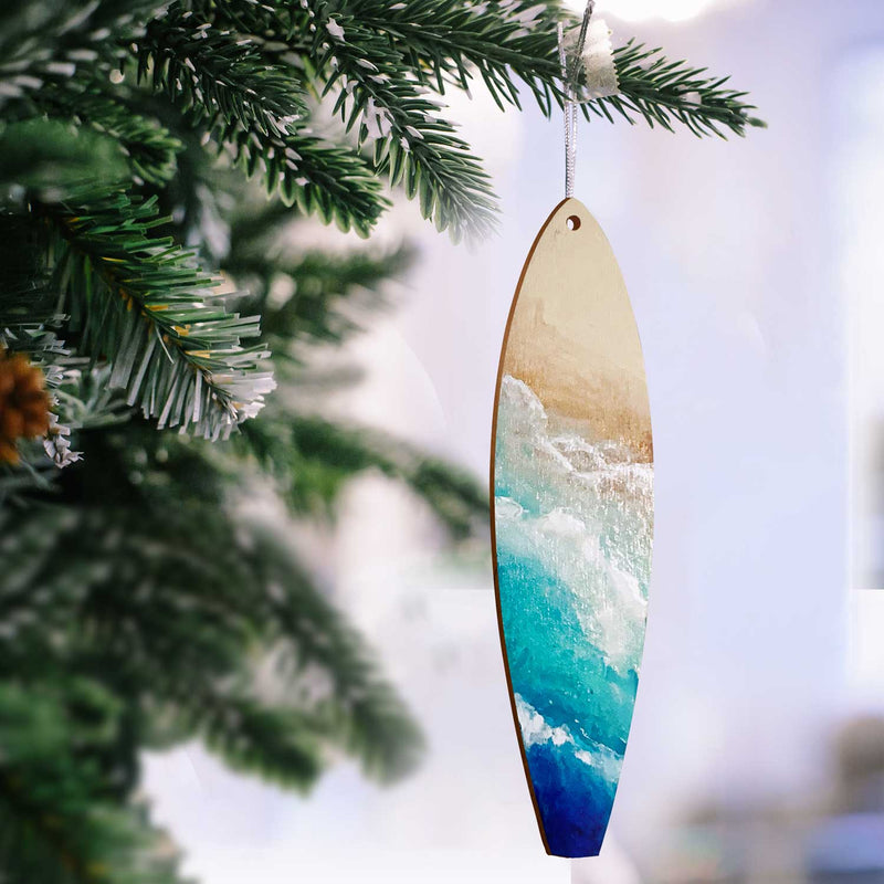 Castaway Surfboard Holiday Ornament