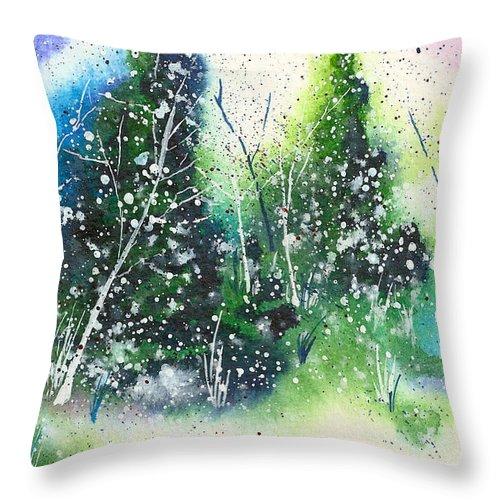 Winter Lights #21 Tote Bag by 5th & Rugged: abstract, hand-painted watercolor holiday art design with vibrant layers of snowy forest groves. Shop now!