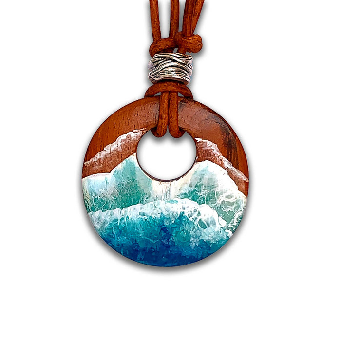 Castaway Wood Pendant Necklace - Round