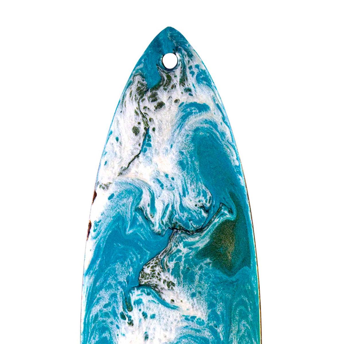 Aqua and white surfing decoration for bedroom or beach Christmas tree decor.