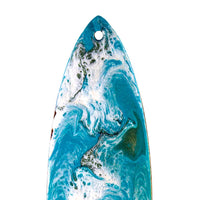 Aqua and white surfing decoration for bedroom or beach Christmas tree decor.
