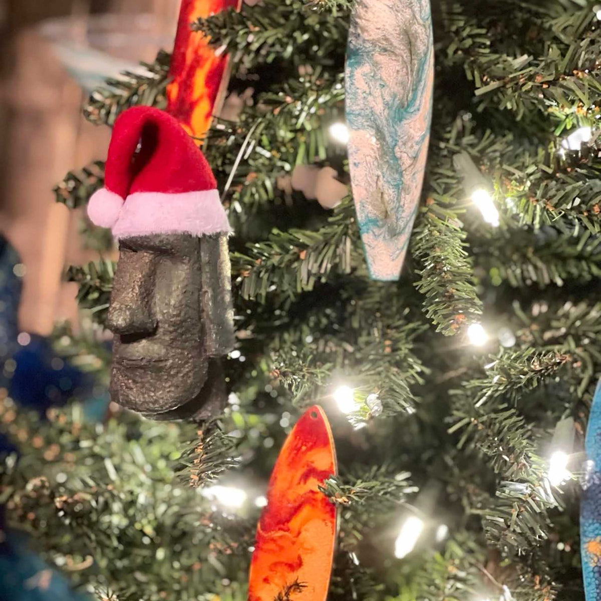 Mini-Moai Holiday Ornaments